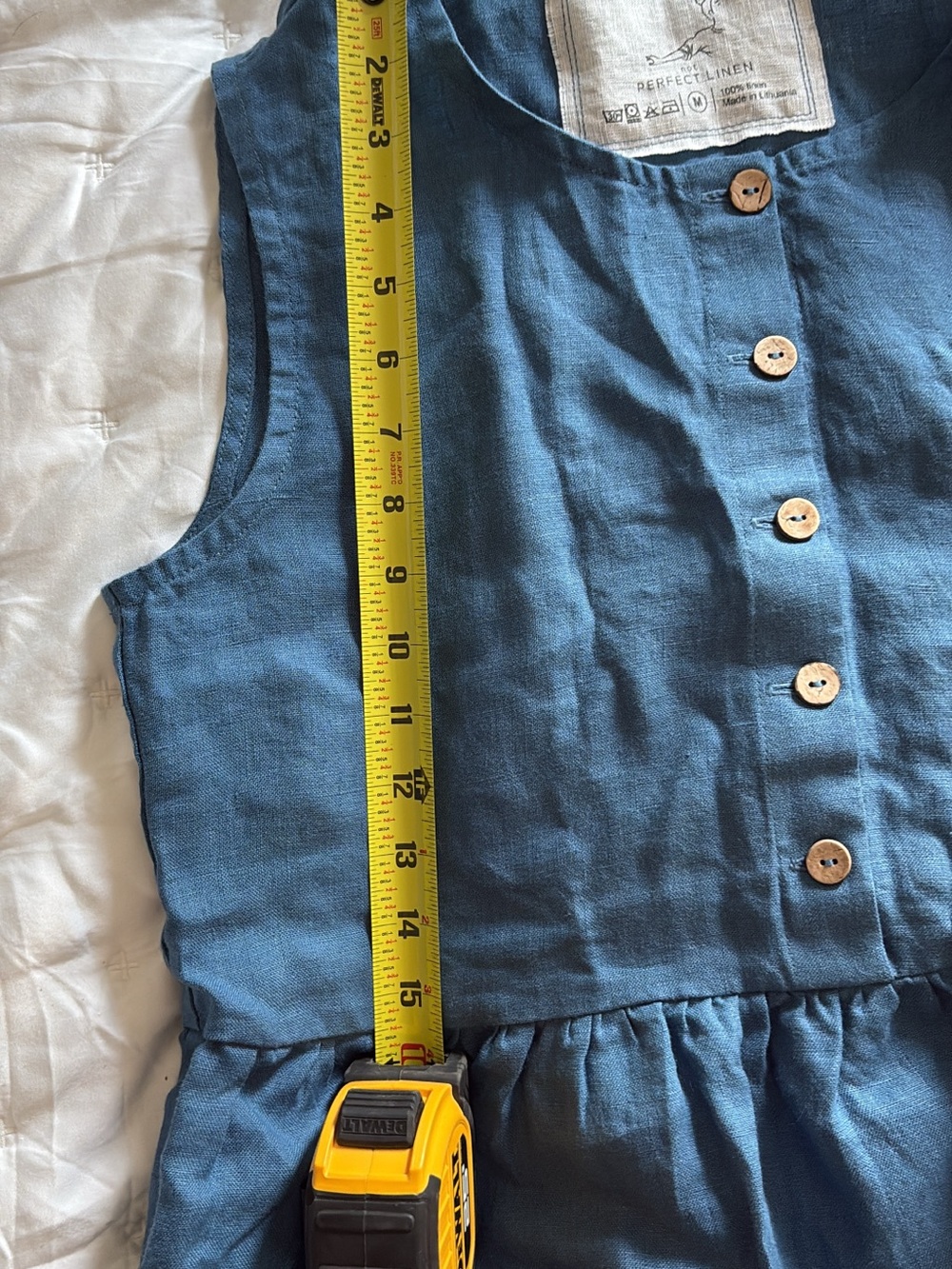 NEW Notperfectlinen Indigo Sleeveless Linen MAMA Dress - Medium - Picture 6 of 7